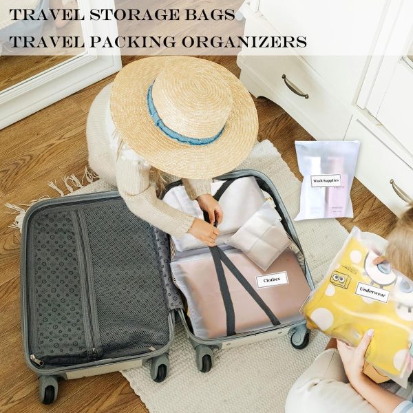 Belit 20 Pcs Travel Luggage Organizer Bags, 4 Sizes Packaging Bags for Clothing, Cosmetics, Toiletries, Reusable Plastic Zipper Bags for Hospital Bag, Travel Storage, Home Storage - Image 2