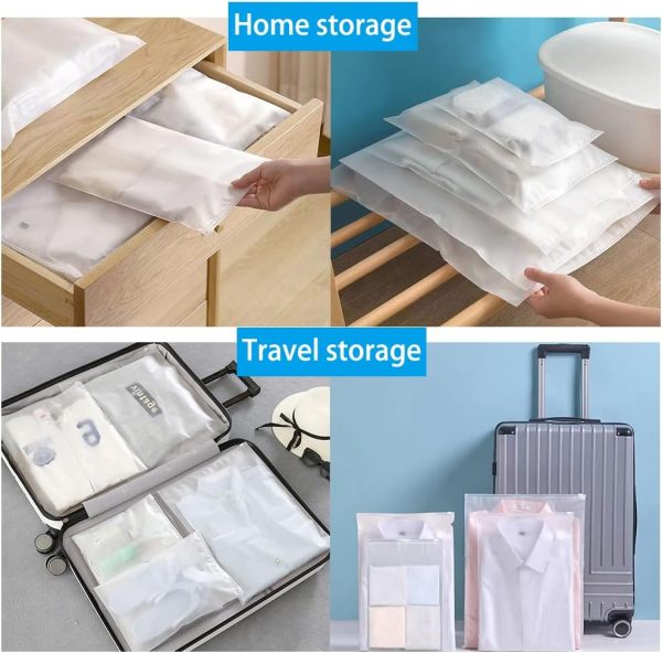 Belit 20 Pcs Travel Luggage Organizer Bags, 4 Sizes Packaging Bags for Clothing, Cosmetics, Toiletries, Reusable Plastic Zipper Bags for Hospital Bag, Travel Storage, Home Storage - Image 6