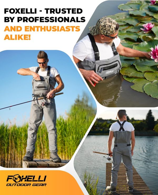 Foxelli Breathable Waders – Fly Fishing Waders for Men and Women, Stockingfoot Breathable Camo Waders for Fishing & Hunting - Image 7