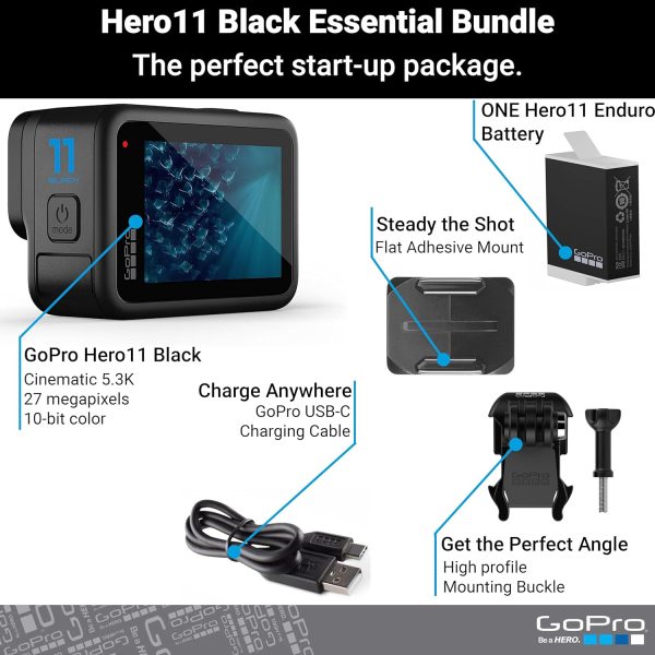 GoPro HERO11 Black – E-Commerce Packaging - Waterproof Action Camera with 5.3K60 Ultra HD Video, 27MP Photos, 1/1.9" Image Sensor, Live Streaming, Webcam, Stabilization - Image 2