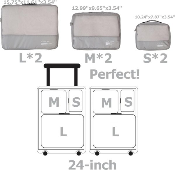 Packing Cubes Set Travel Luggage Organizers Suitcase Lightweight Accessories - Image 6