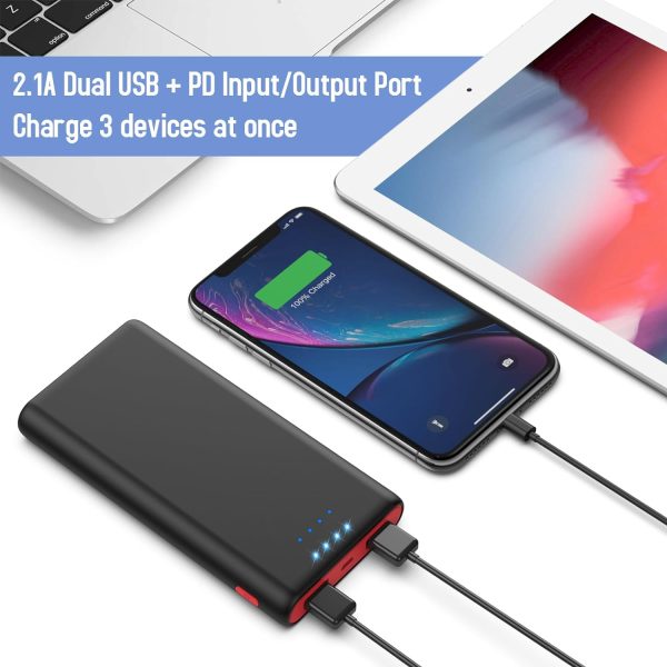 Portable Charger Power Bank 25800mAh,Ultra-High Capacity PD3.0 Fast Phone Charging with Intelligent Controlling IC,3 USB Port External Cell Phone Battery Pack Compatible with iPhone,Android etc - Image 8