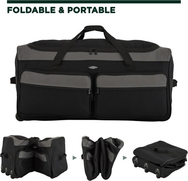 36" Asgard 3-Wheel Rolling Duffel Bag - Image 7