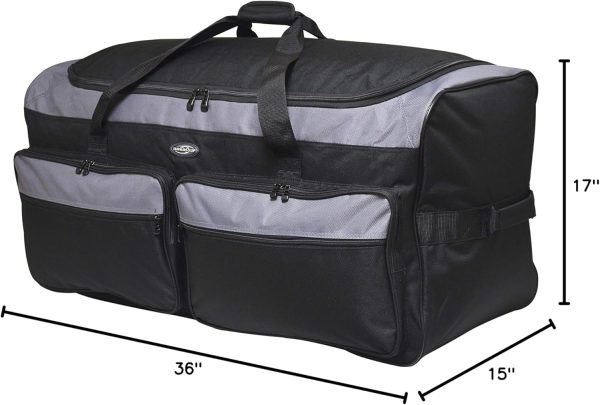 36" Asgard 3-Wheel Rolling Duffel Bag - Image 8