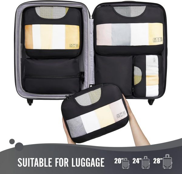 Veken 6 Set Packing Cubes for Suitcases and Carry on Luggage - Organizer Bags Set for Travel Essentials in 4 Sizes (Extra Large, Medium, Small) - Image 3