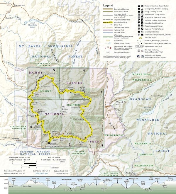 Wonderland Trail Map (National Geographic Topographic Map Guide, 1014) - Image 2