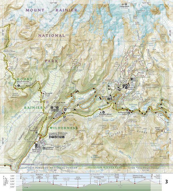 Wonderland Trail Map (National Geographic Topographic Map Guide, 1014) - Image 3