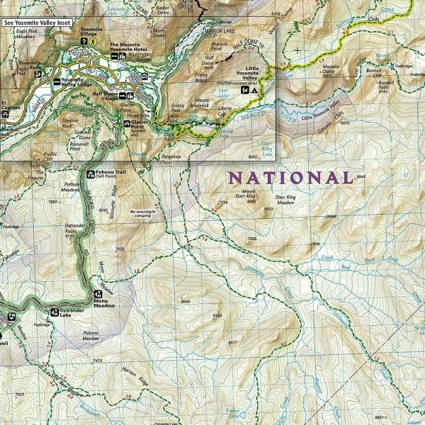 Yosemite National Park Map (National Geographic Trails Illustrated Map, 206) - Image 2